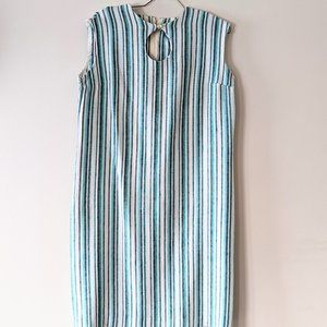 Vintage Turquoise/Green and White Striped Dress